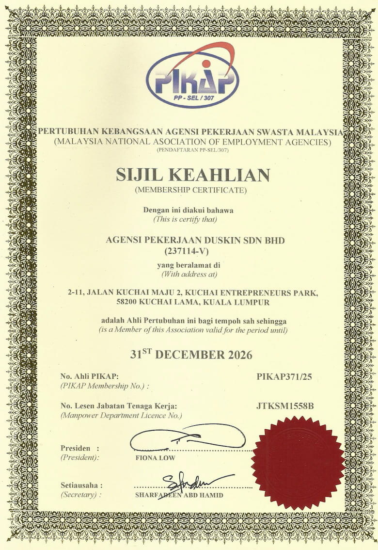 PIKAP Membership Certificate